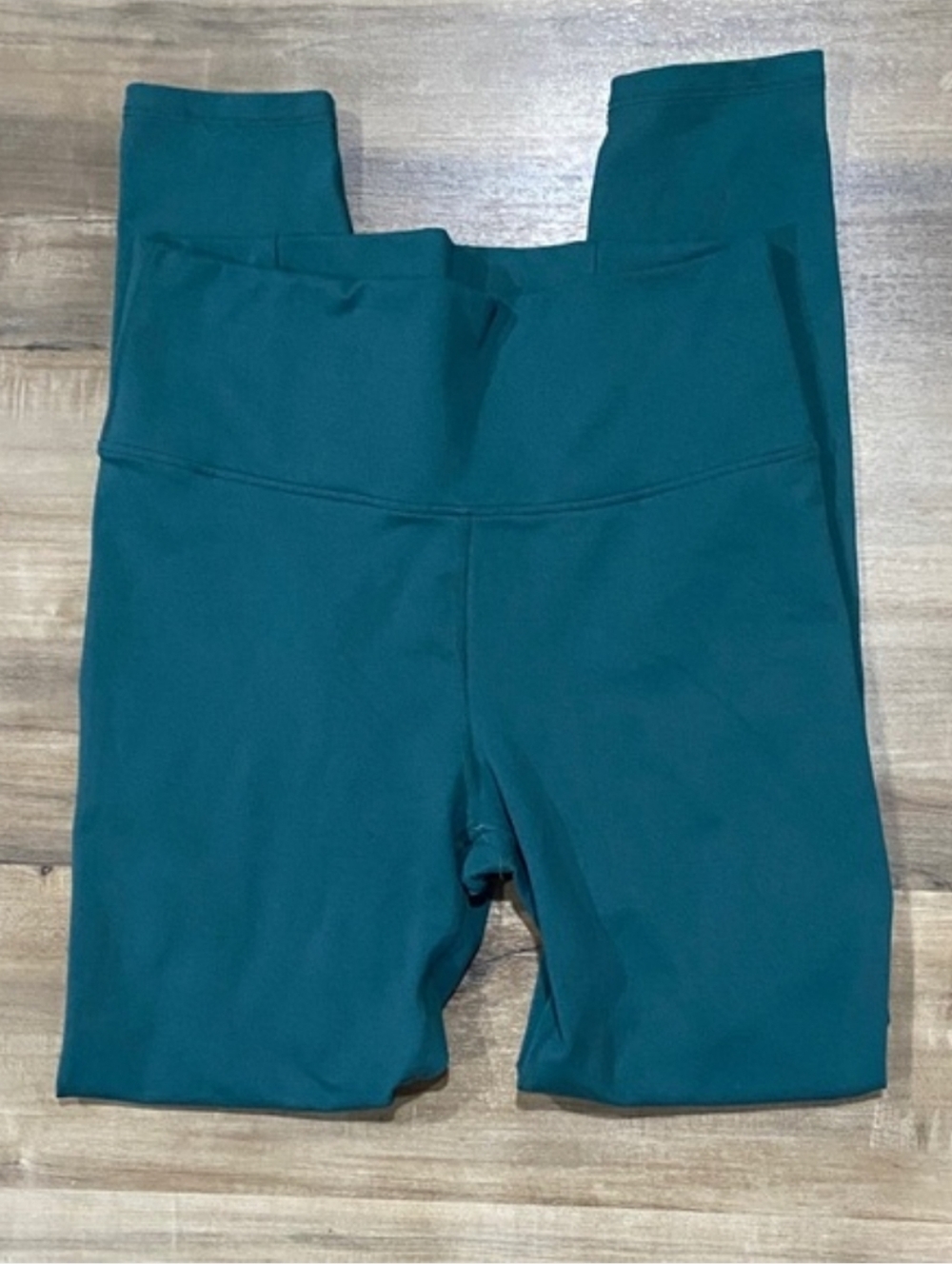 Fabletics Powerhold Teal Leggings with Yellow Detailing - Picture 3 of 12